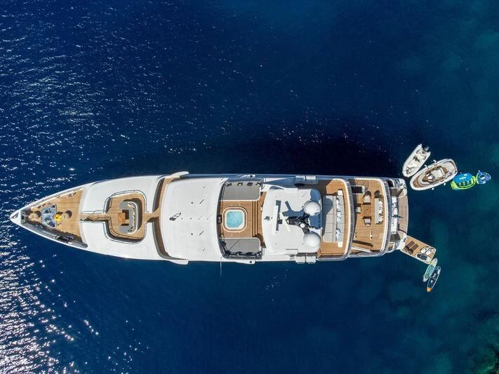 a space ship in outer space aboard BOJI Yacht for Sale
