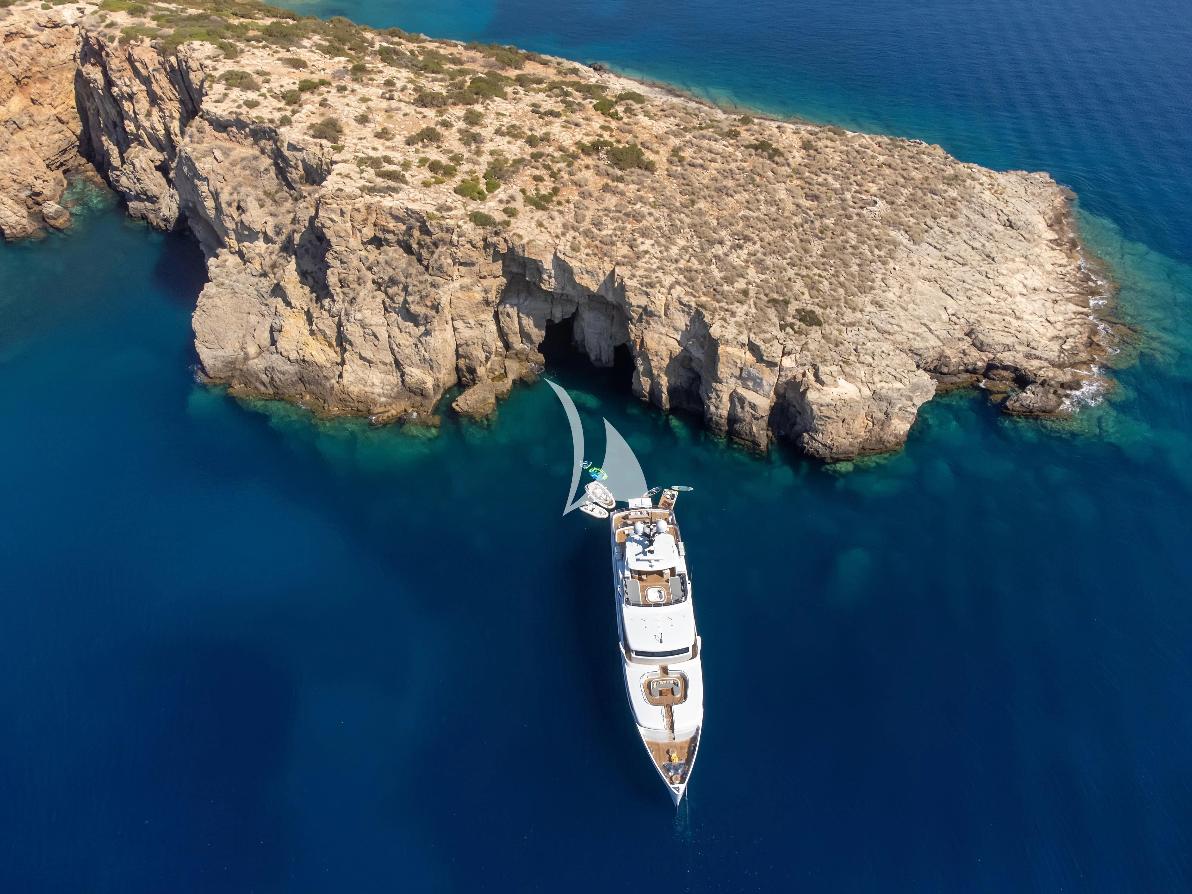 a boat sailing on the water aboard BOJI Yacht for Sale