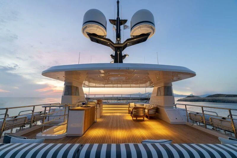 a large ship docked aboard BOJI Yacht for Sale
