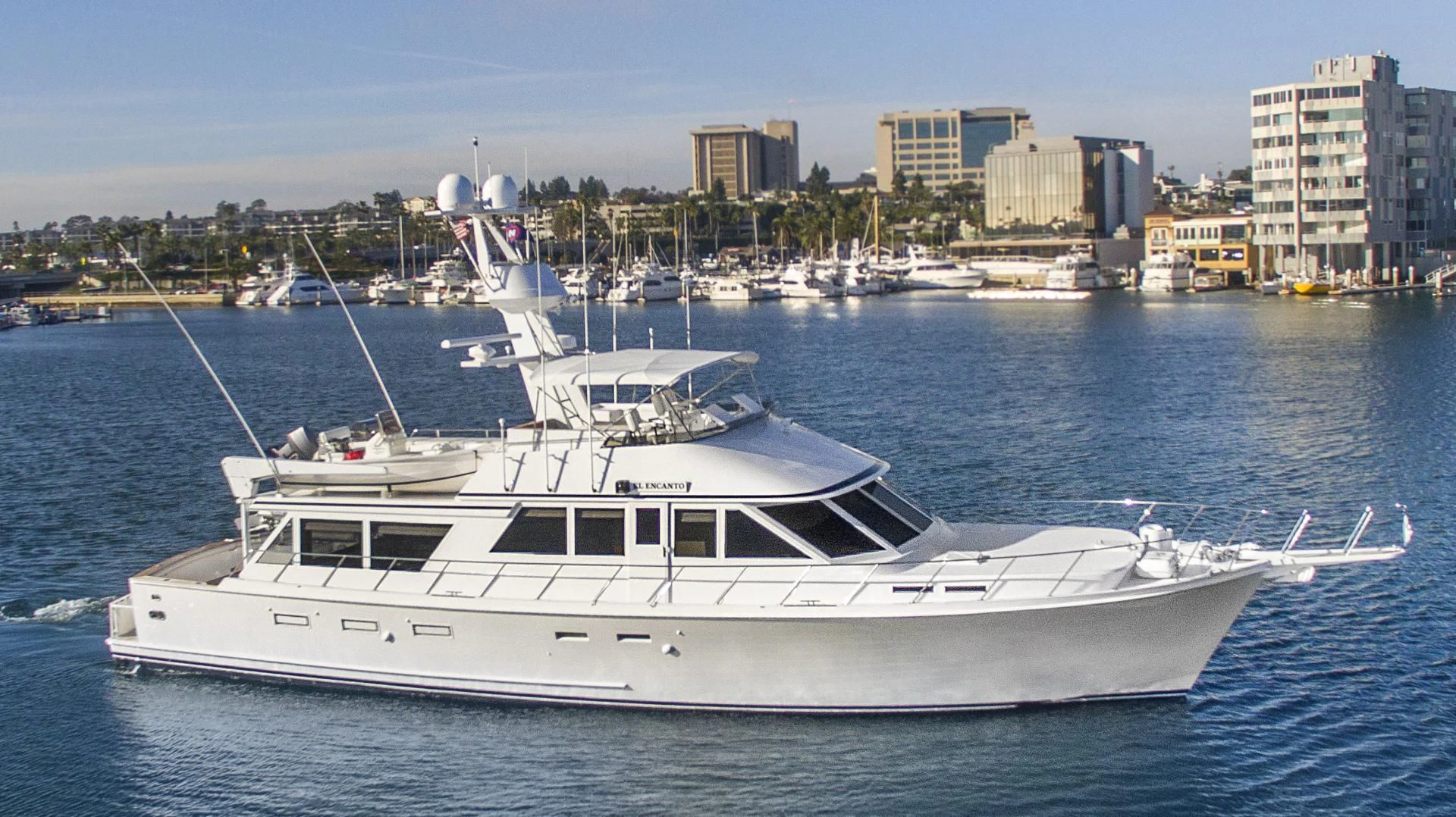 a yacht in the water aboard EL ENCANTO Yacht for Sale