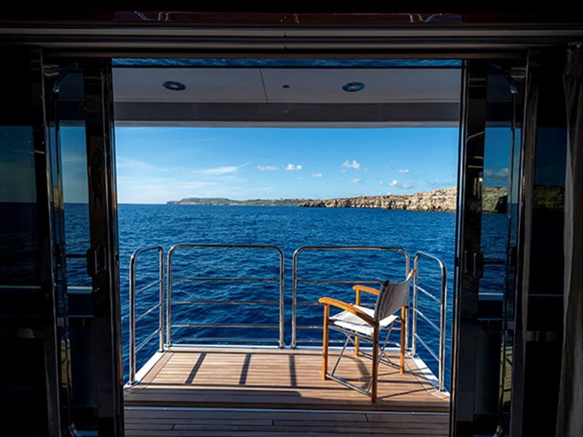 a view of a boat from a deck aboard ANYA Yacht for Sale