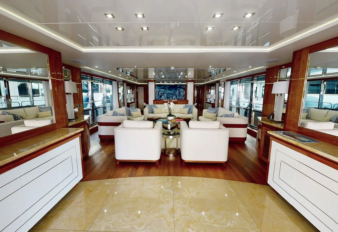 a large room with a large window aboard ANYA Yacht for Sale
