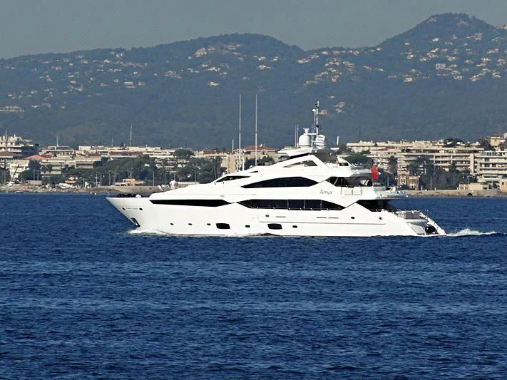 a white boat in the water aboard ANYA Yacht for Sale
