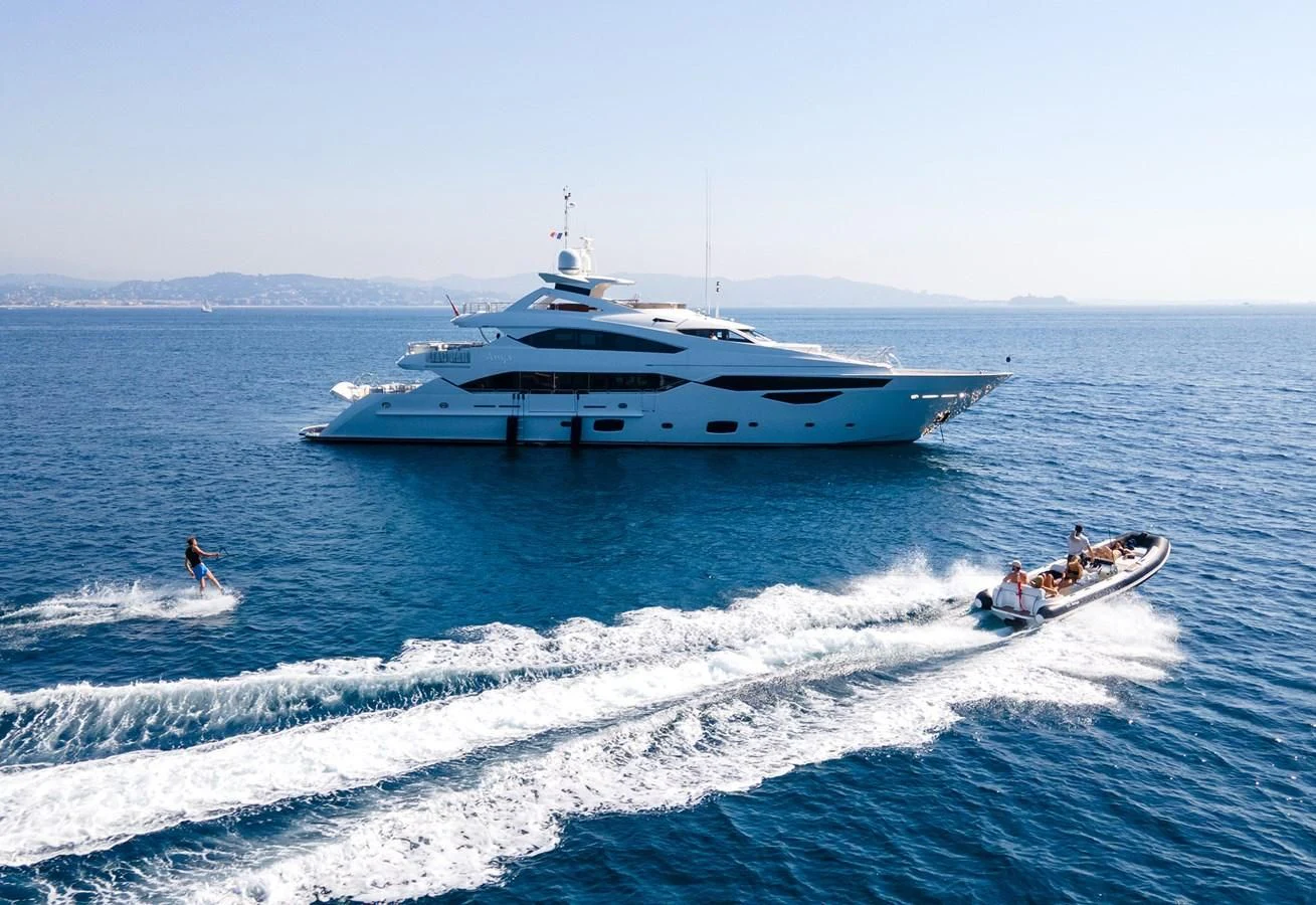 a boat sailing on the sea aboard ANYA Yacht for Sale
