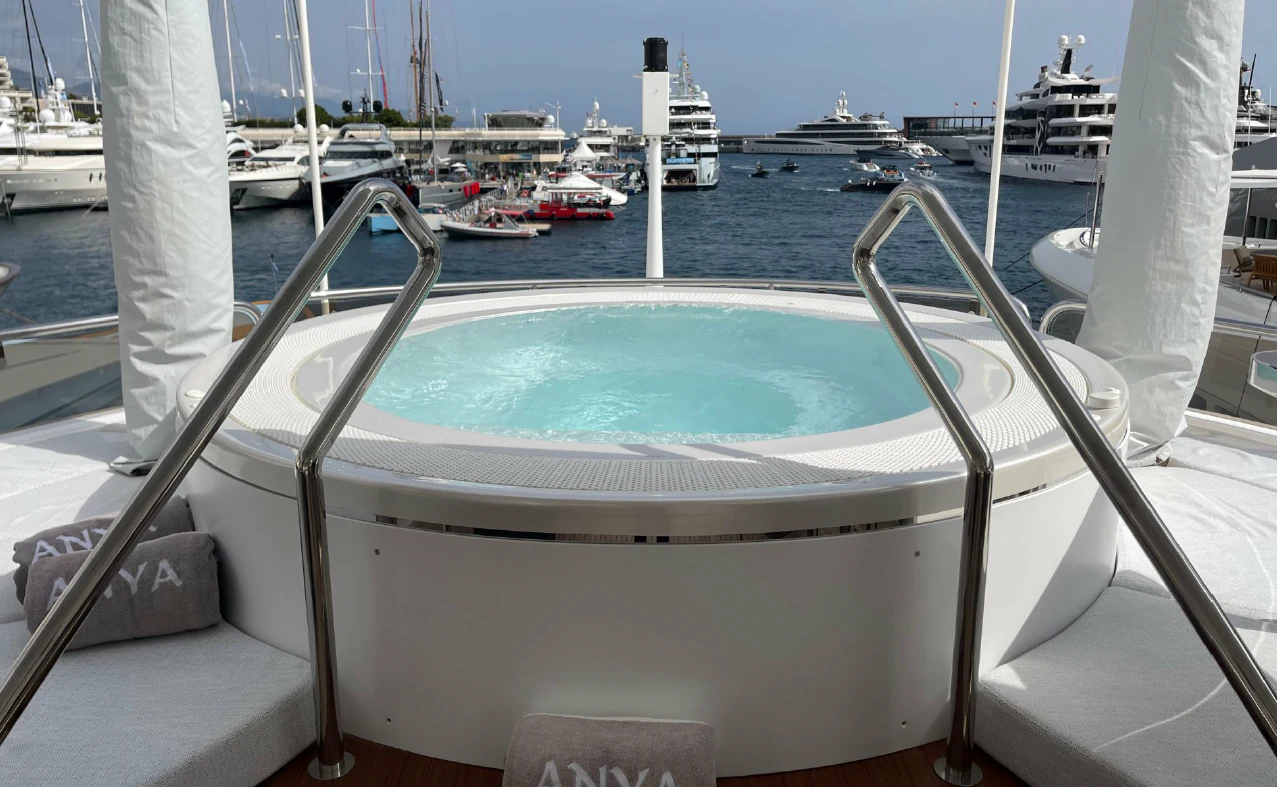 a boat in the water aboard ANYA Yacht for Sale