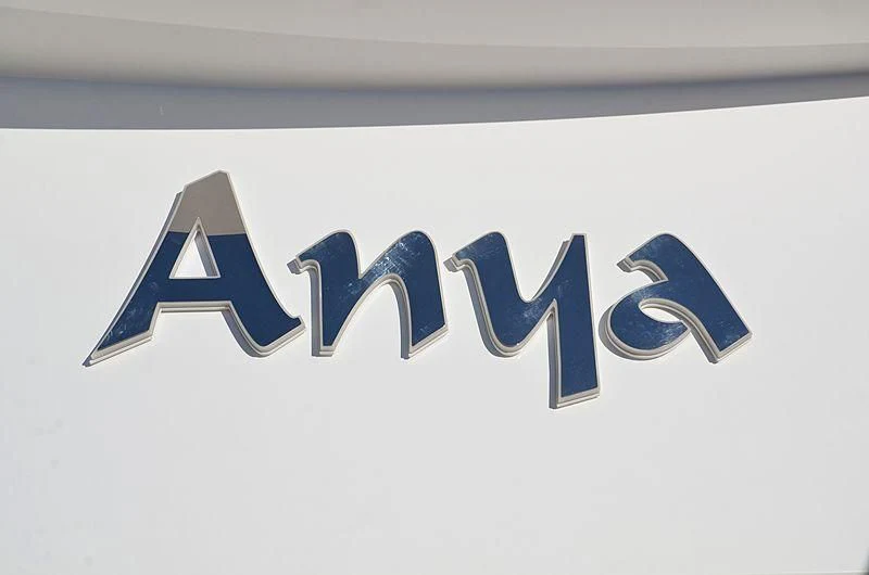 text, logo aboard ANYA Yacht for Sale