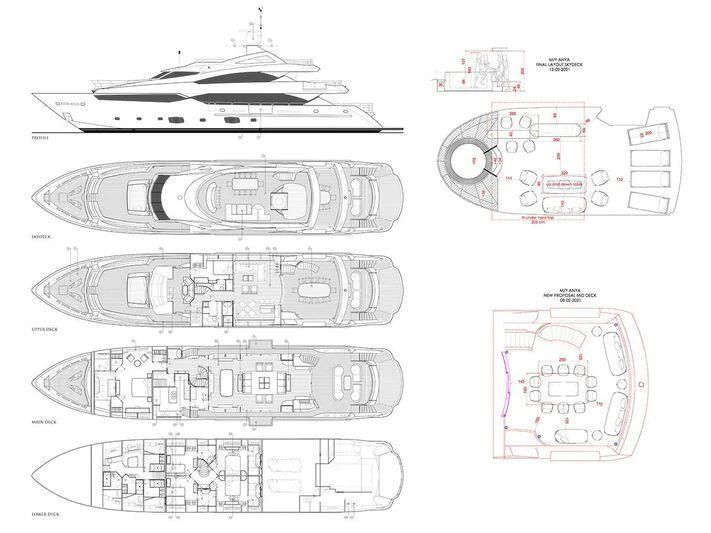 diagram aboard ANYA Yacht for Sale