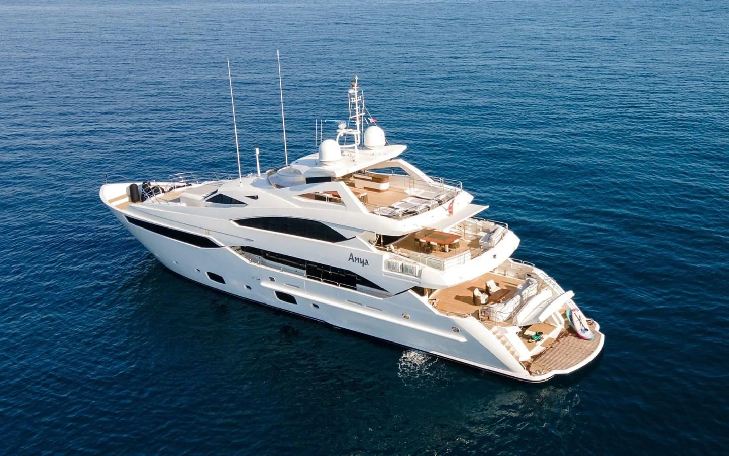 a white yacht in the water aboard ANYA Yacht for Sale