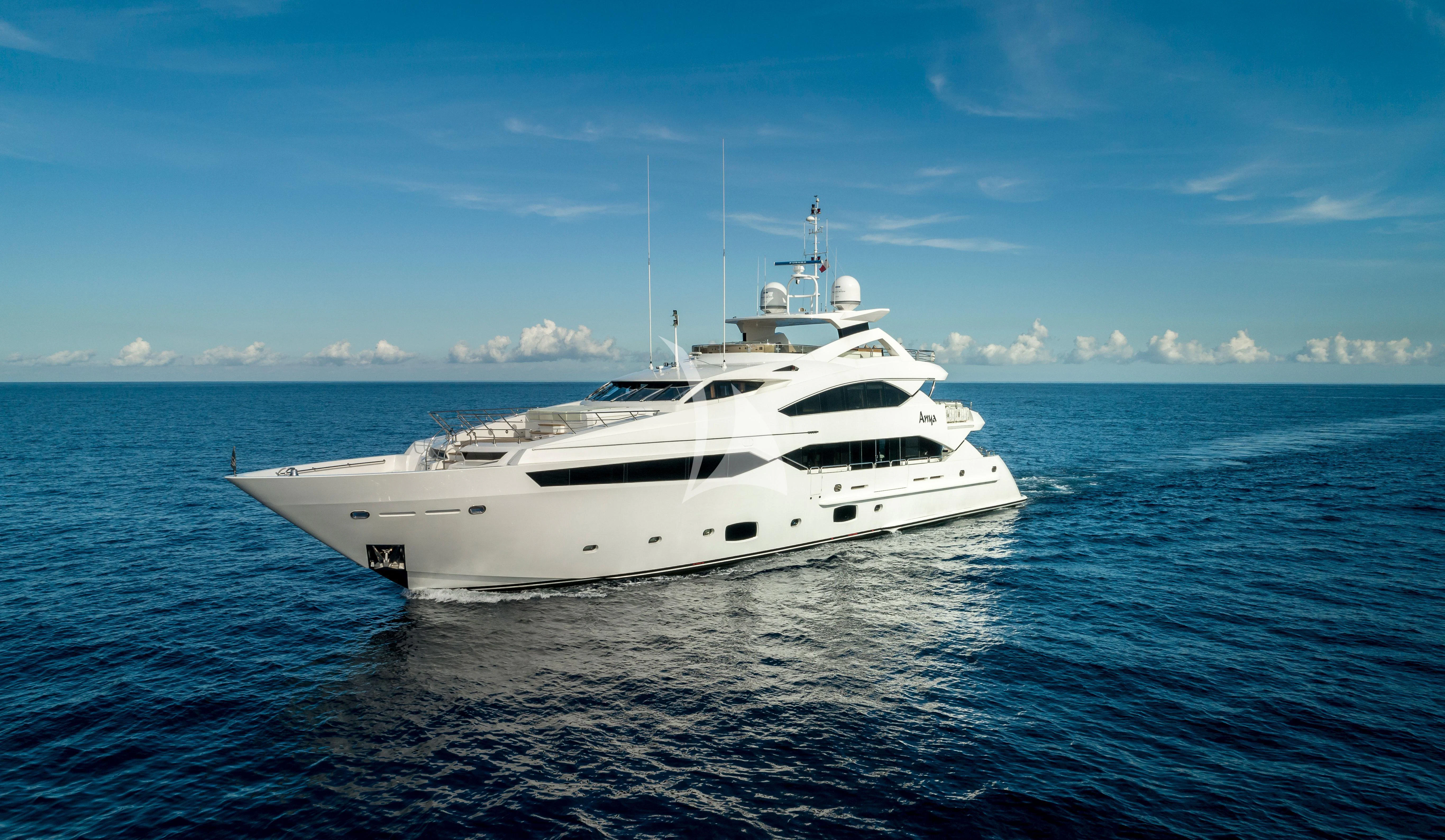a white yacht in the water aboard ANYA Yacht for Sale