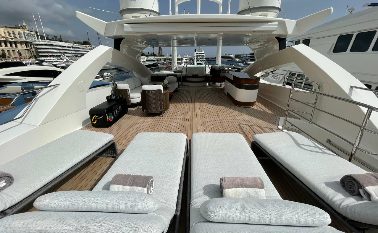 a deck of a boat aboard ANYA Yacht for Sale
