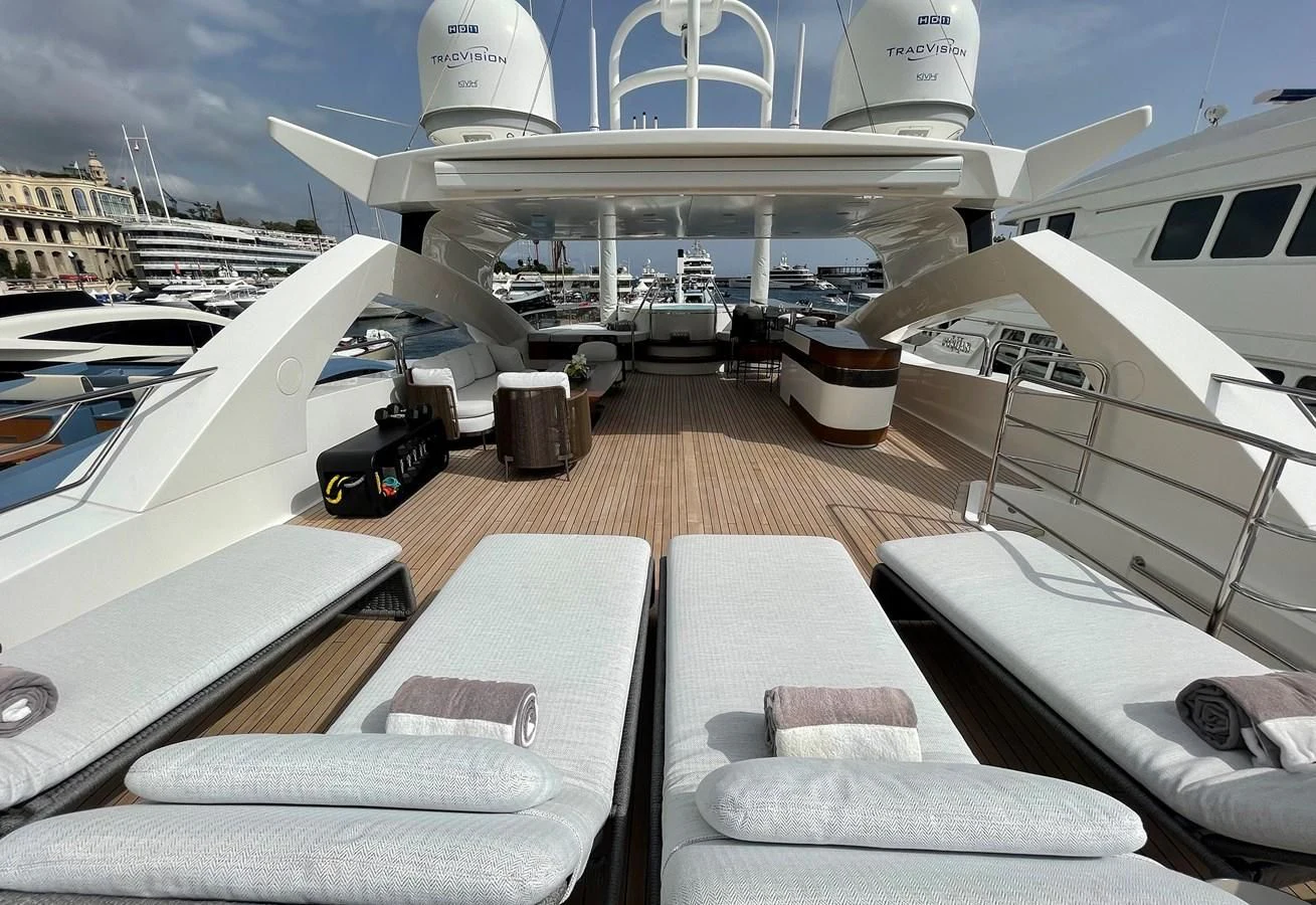 a deck of a boat aboard ANYA Yacht for Sale