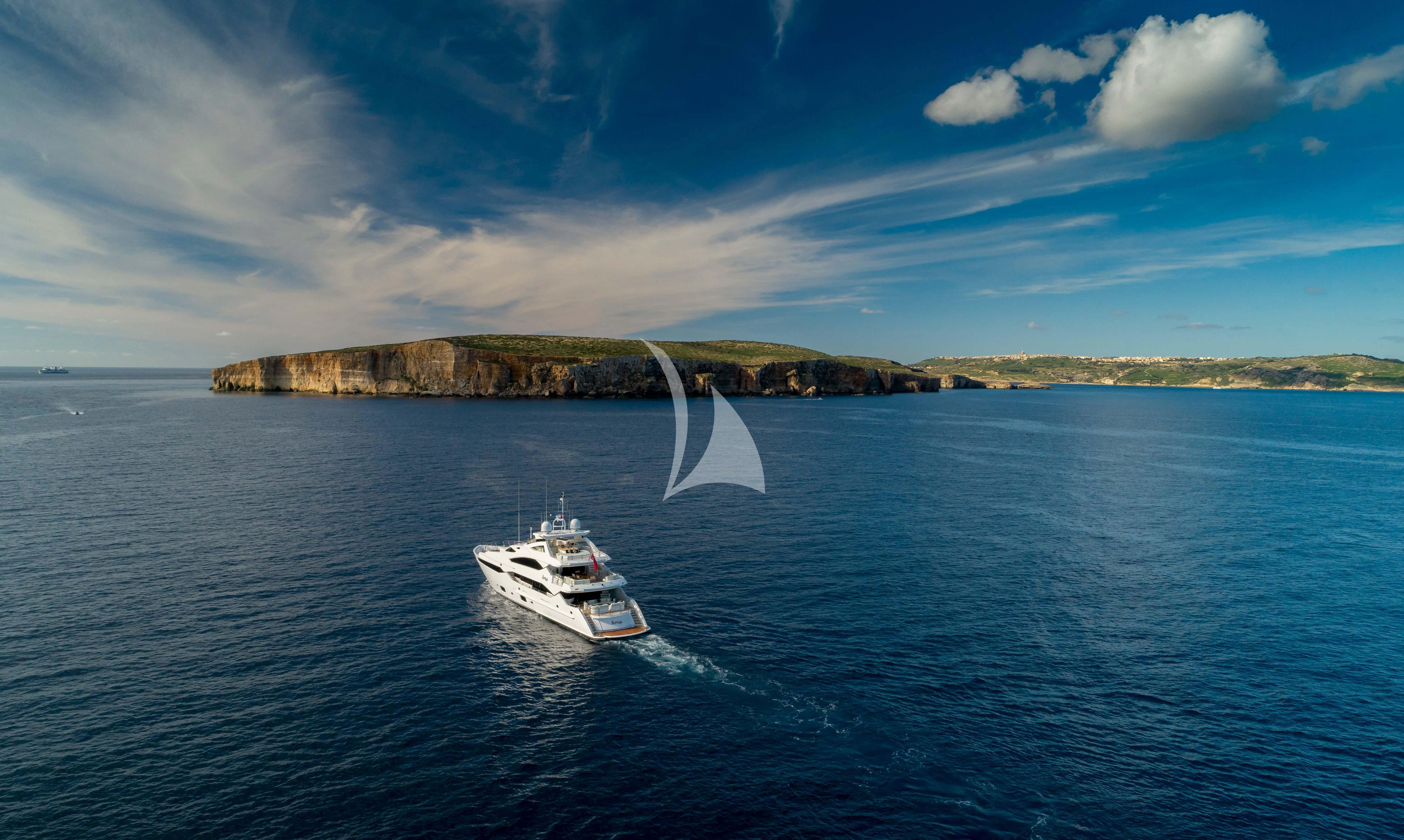 a boat on the water aboard ANYA Yacht for Sale