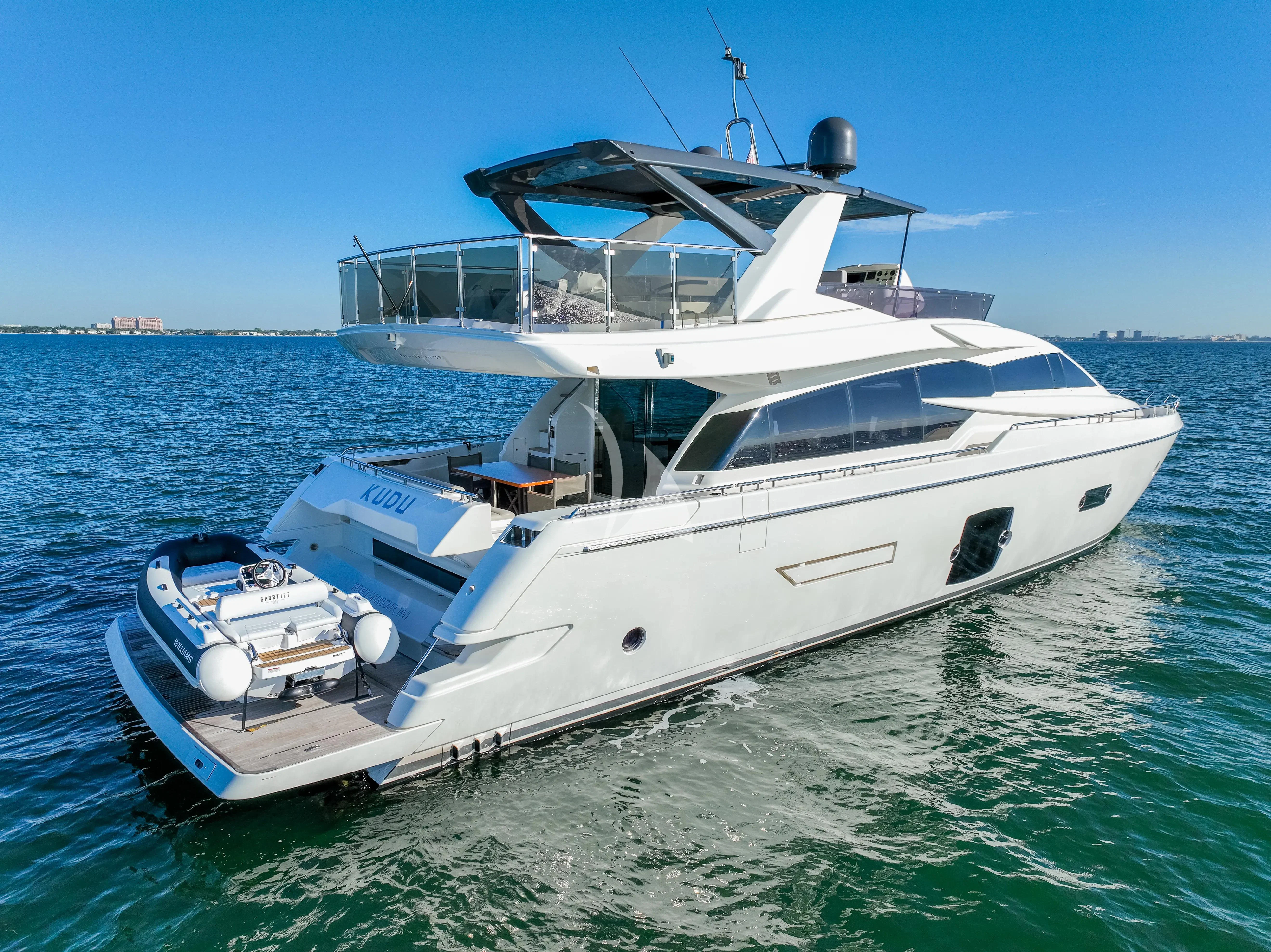 a boat on the water aboard KUDU Yacht for Sale