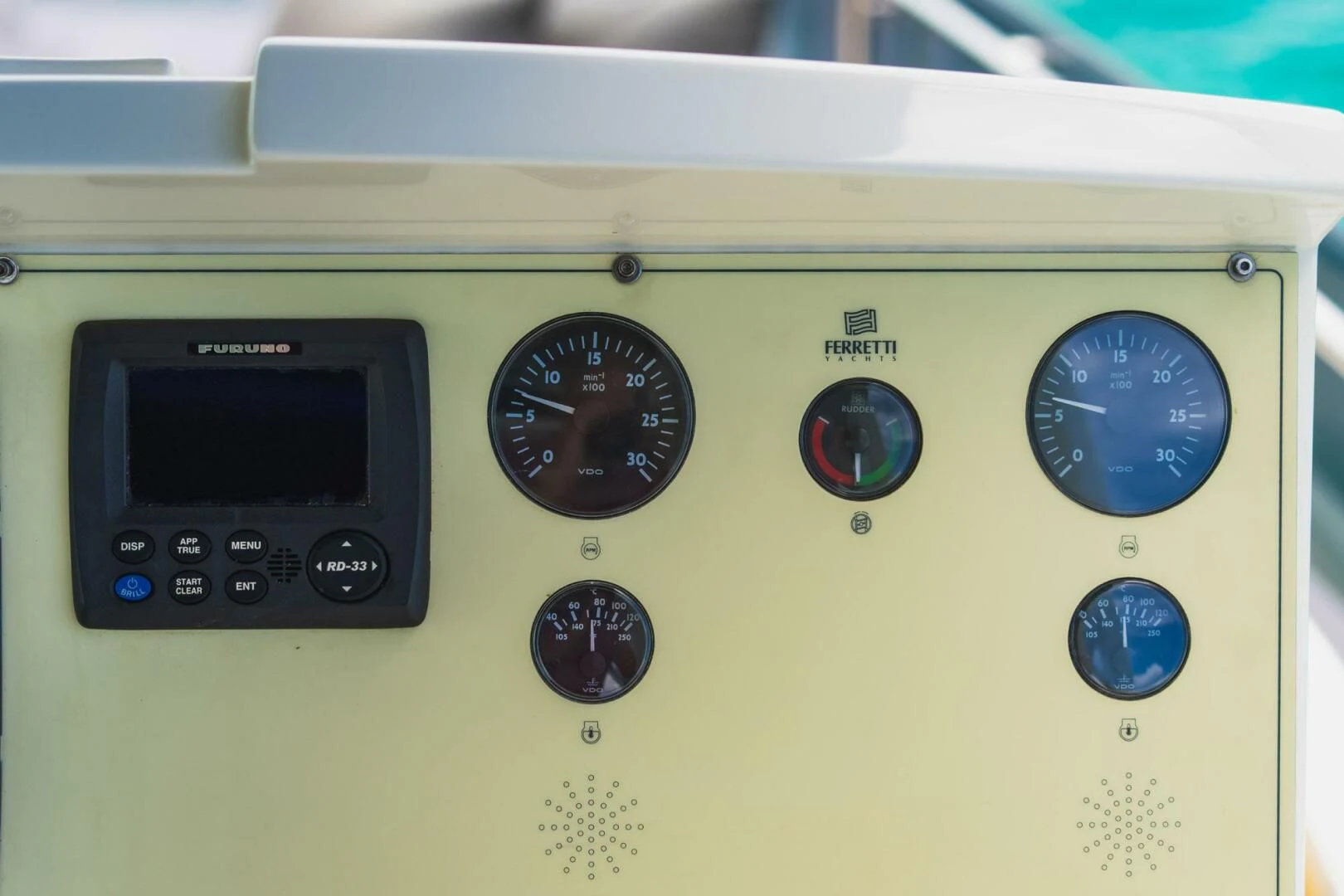 a close-up of a radio aboard KUDU Yacht for Sale