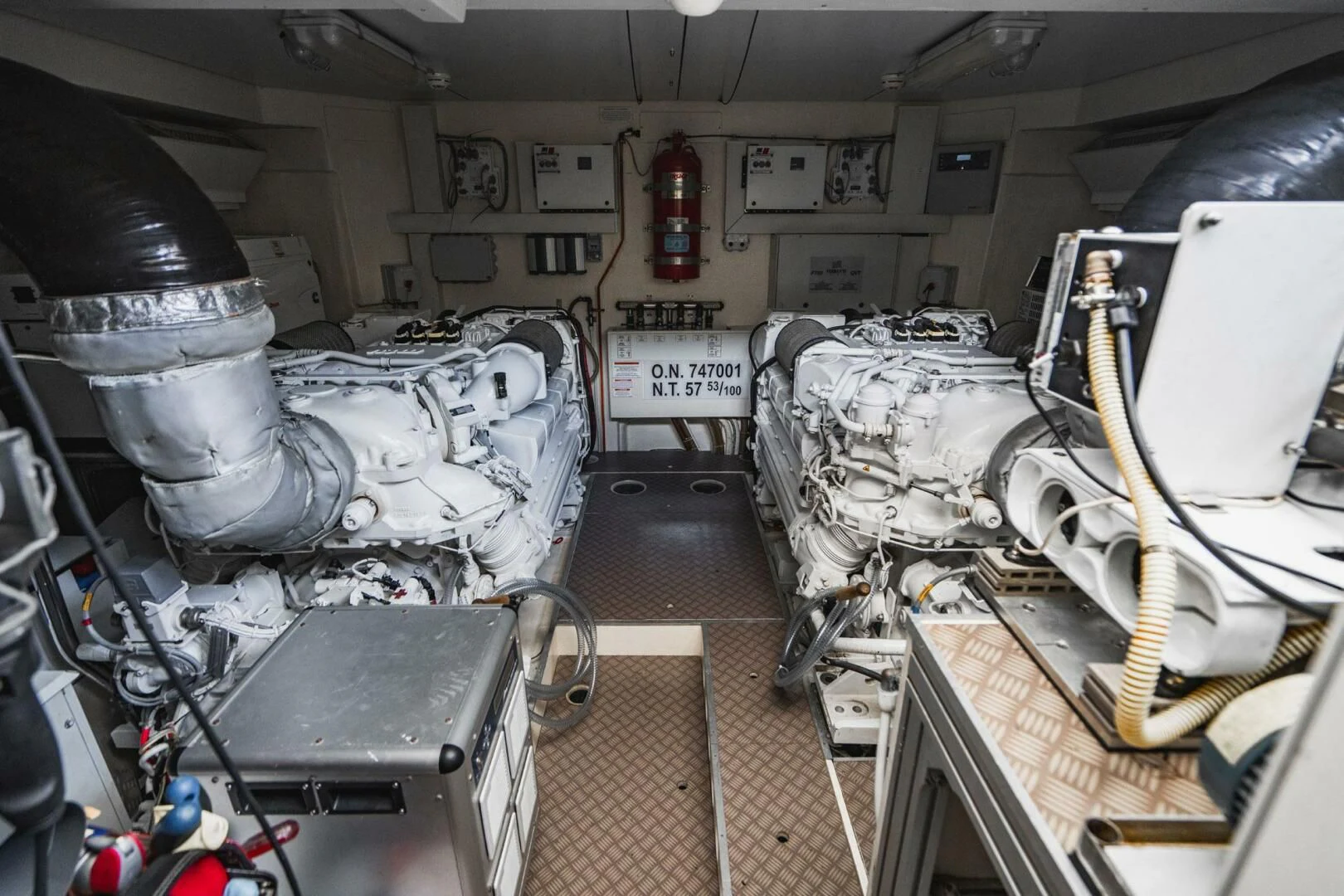 a room with machinery aboard KUDU Yacht for Sale