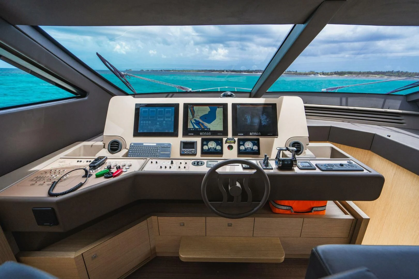 inside of a vehicle aboard KUDU Yacht for Sale