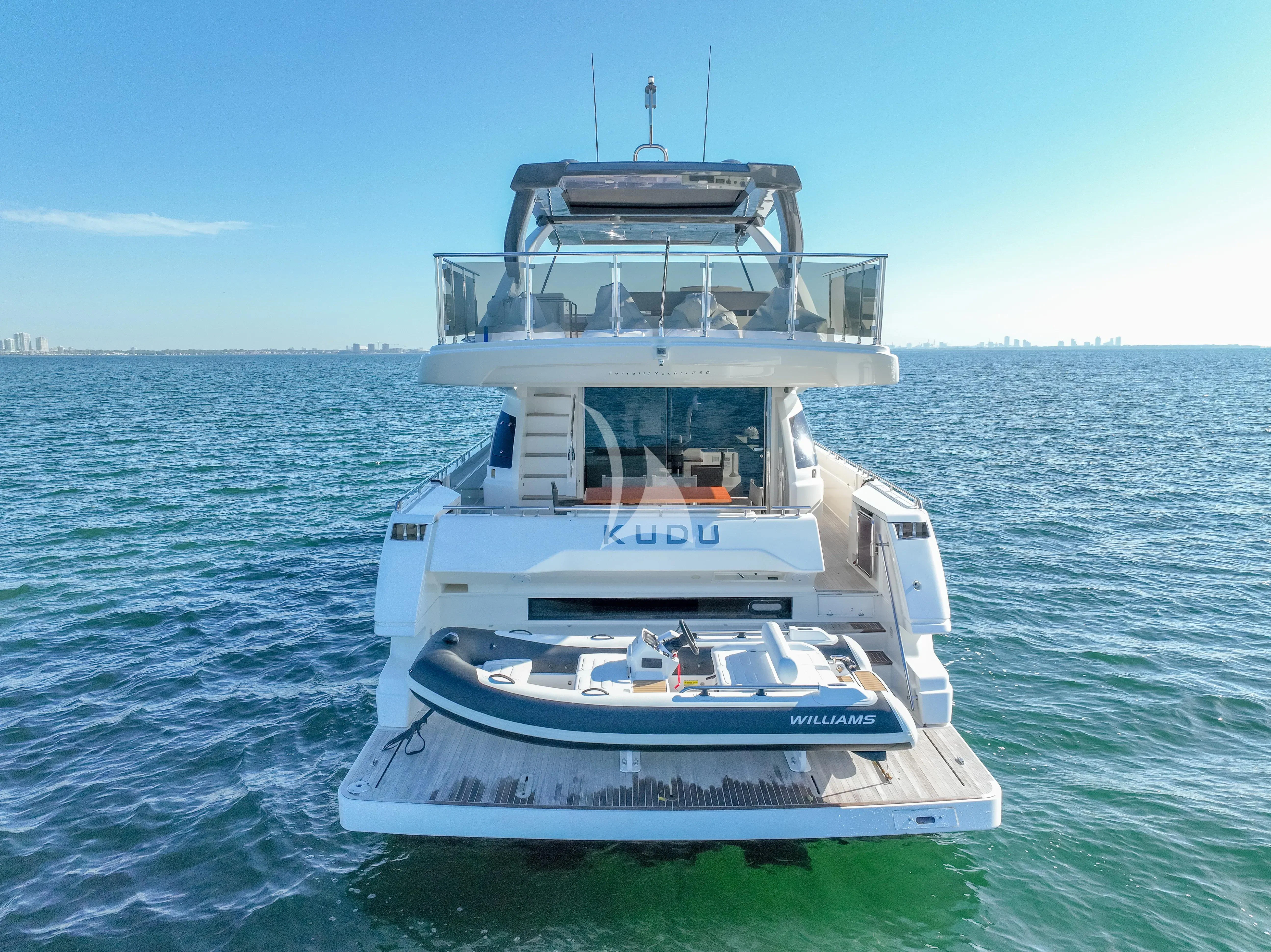 a boat in the water aboard KUDU Yacht for Sale