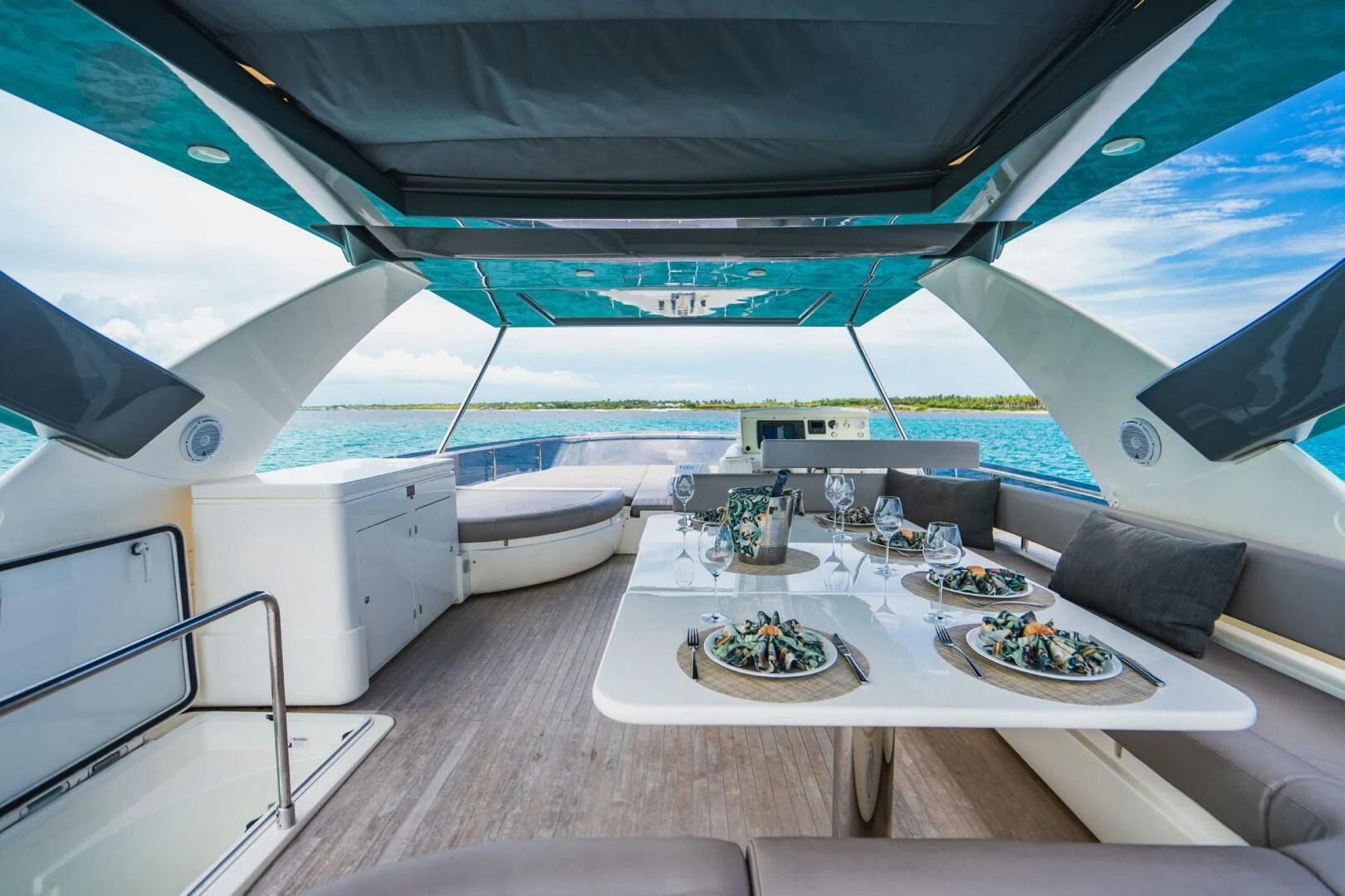 a cockpit of an airplane aboard KUDU Yacht for Sale