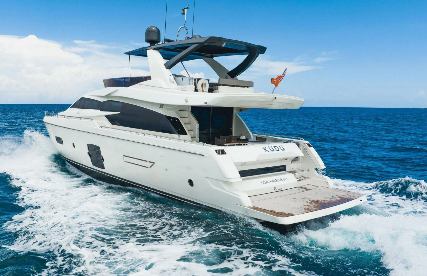 a boat on the water aboard KUDU Yacht for Sale