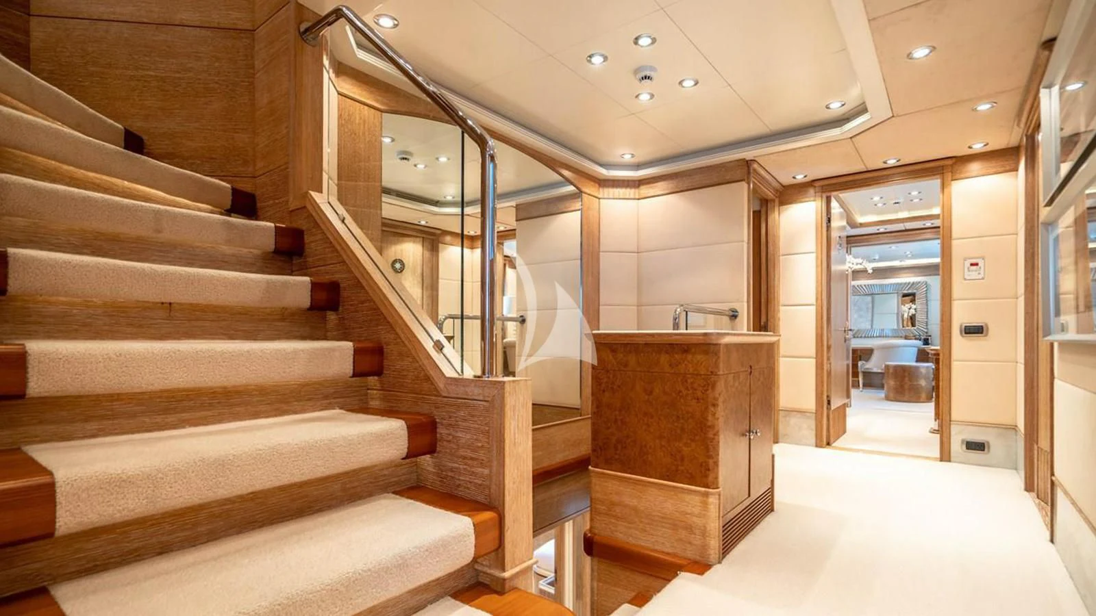 a staircase in a building aboard ARTEMISEA Yacht for Sale
