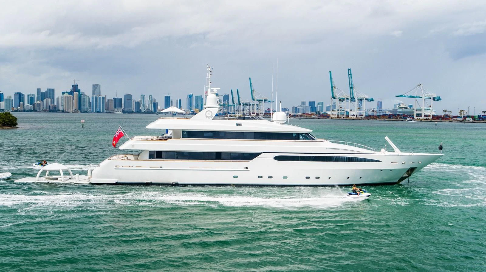 a white yacht in the water aboard ARTEMISEA Yacht for Sale