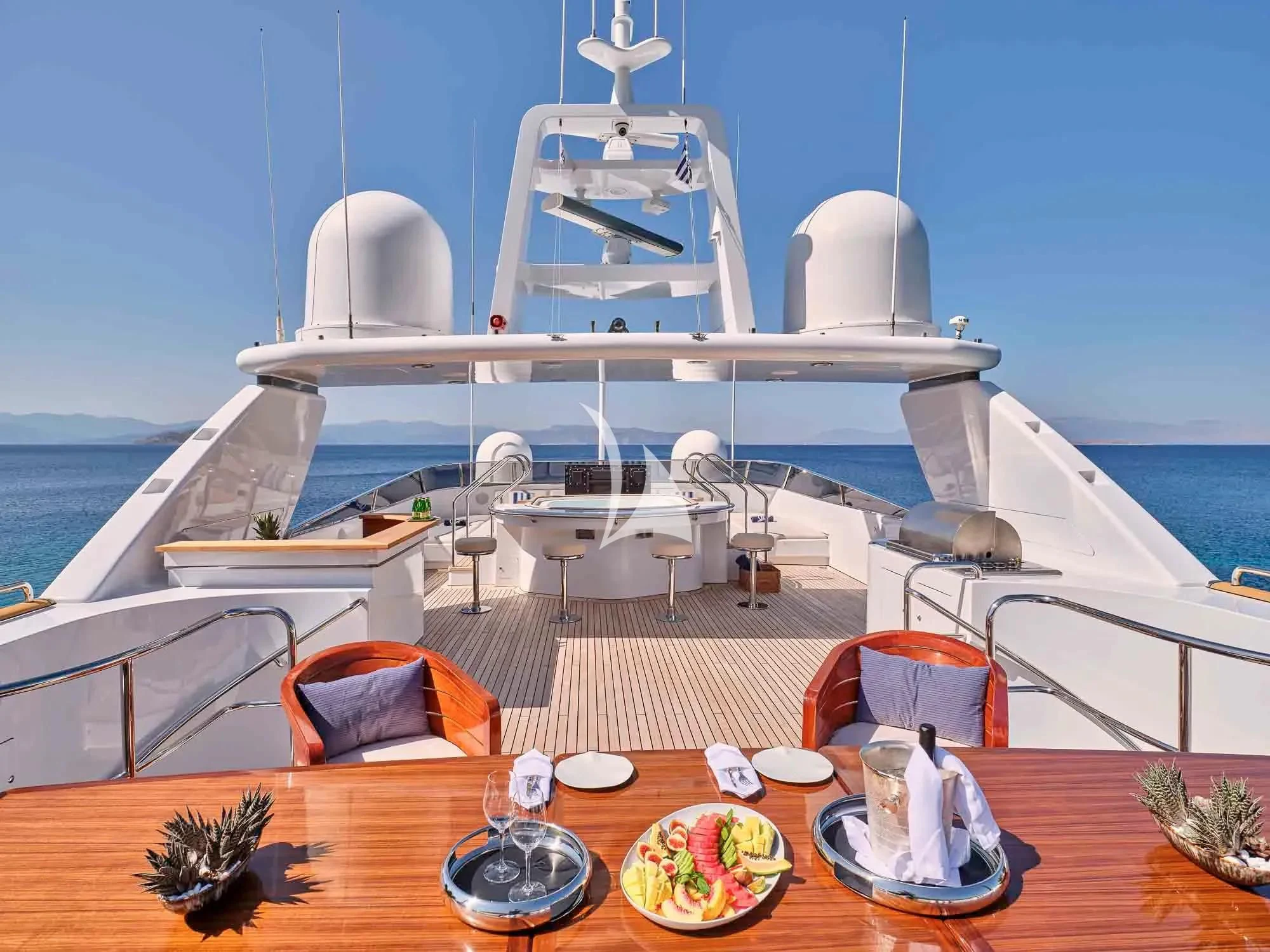 a large white ship docked aboard ARTEMISEA Yacht for Sale