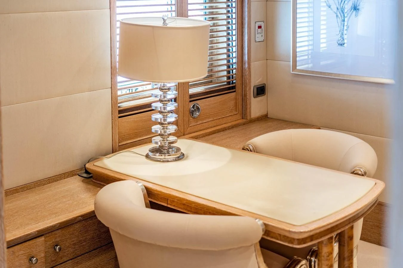 a white bathtub with a lamp on top aboard ARTEMISEA Yacht for Sale