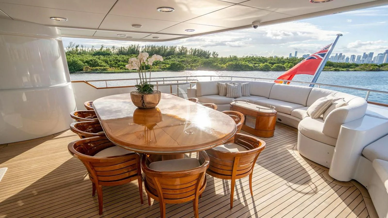 a table and chairs on a deck aboard ARTEMISEA Yacht for Sale