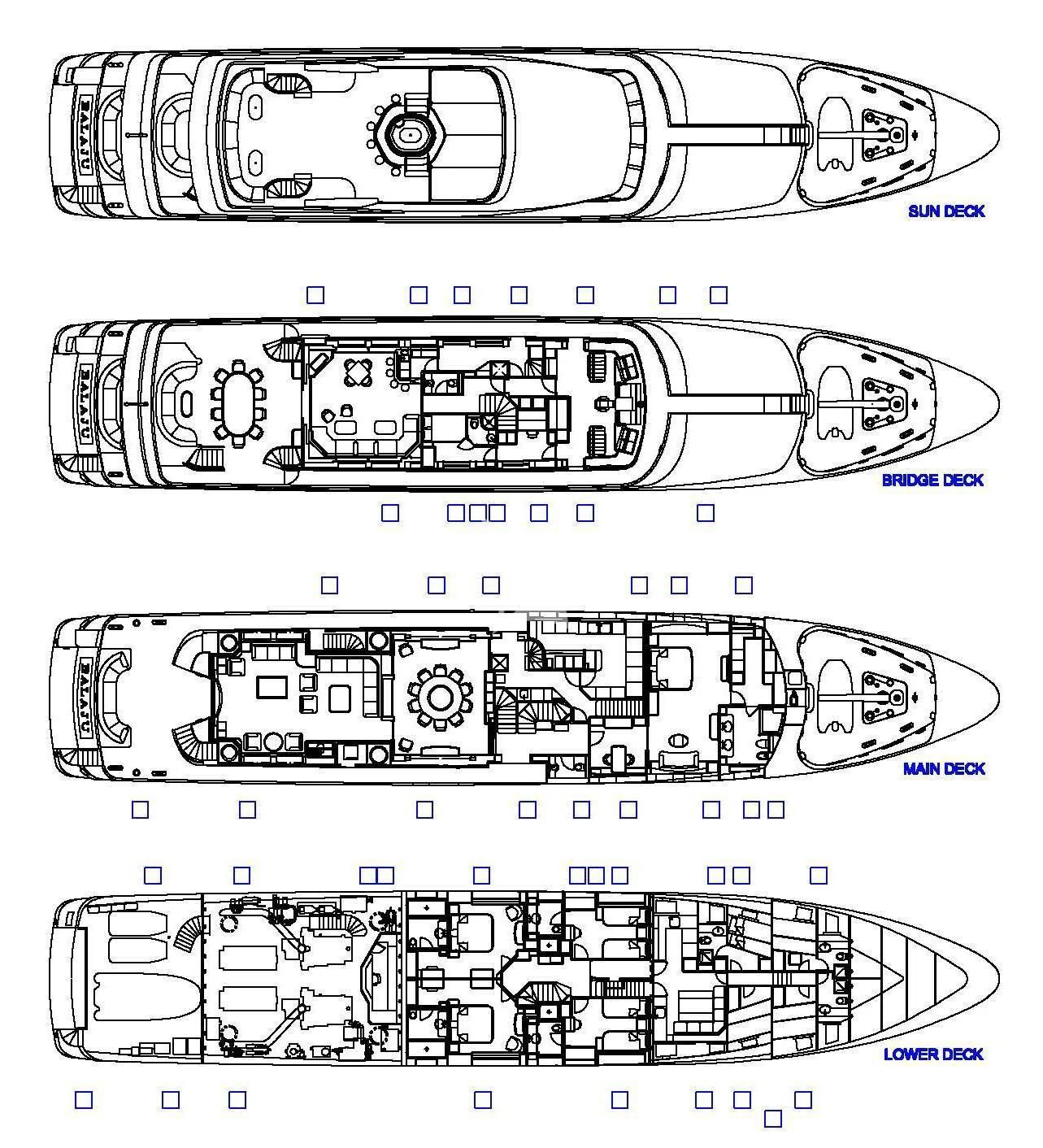 diagram, engineering drawing aboard ARTEMISEA Yacht for Sale