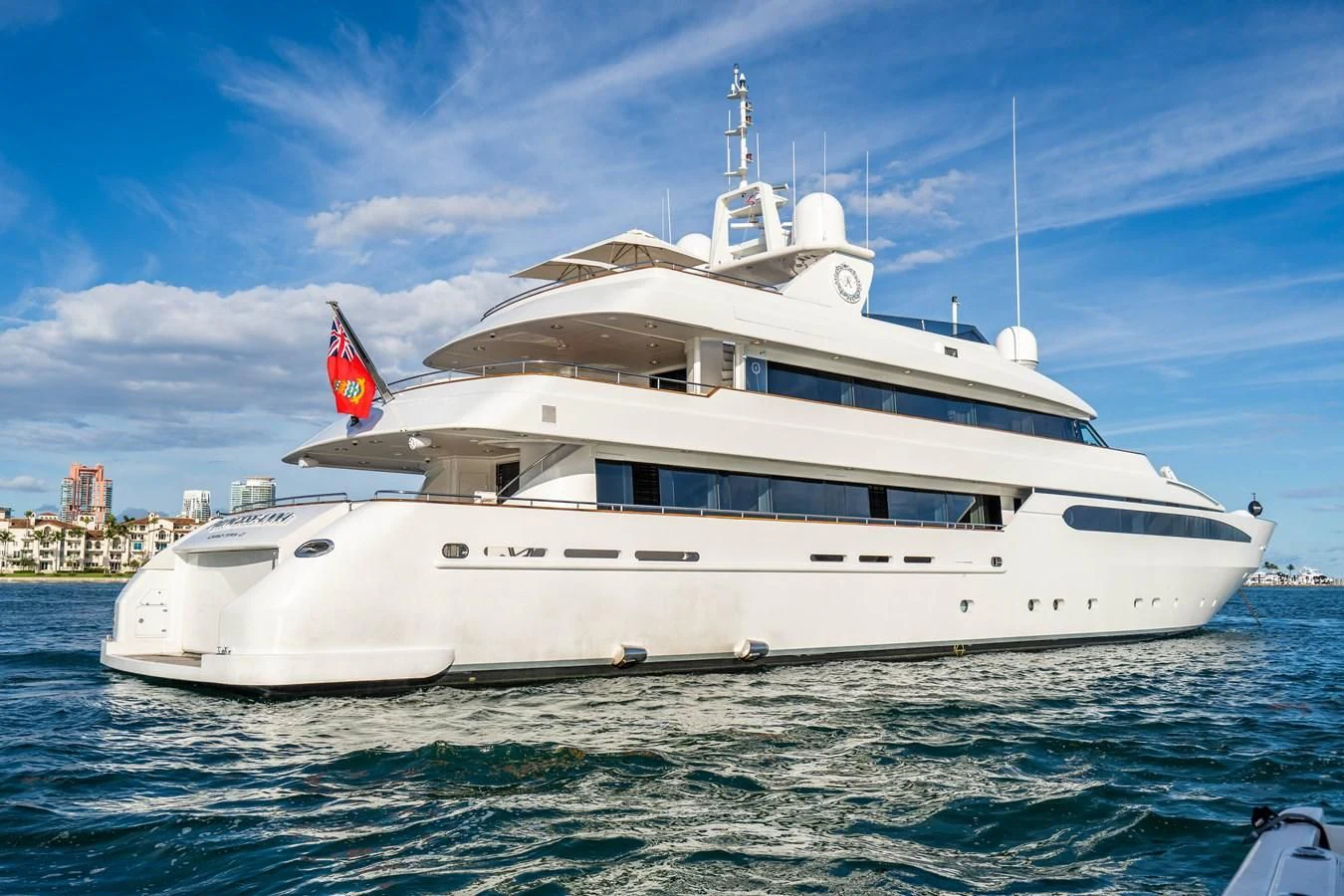 a white yacht in the water aboard ARTEMISEA Yacht for Sale