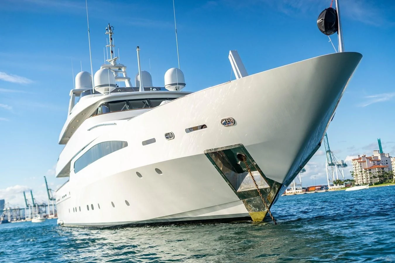 a white yacht in the water aboard ARTEMISEA Yacht for Sale