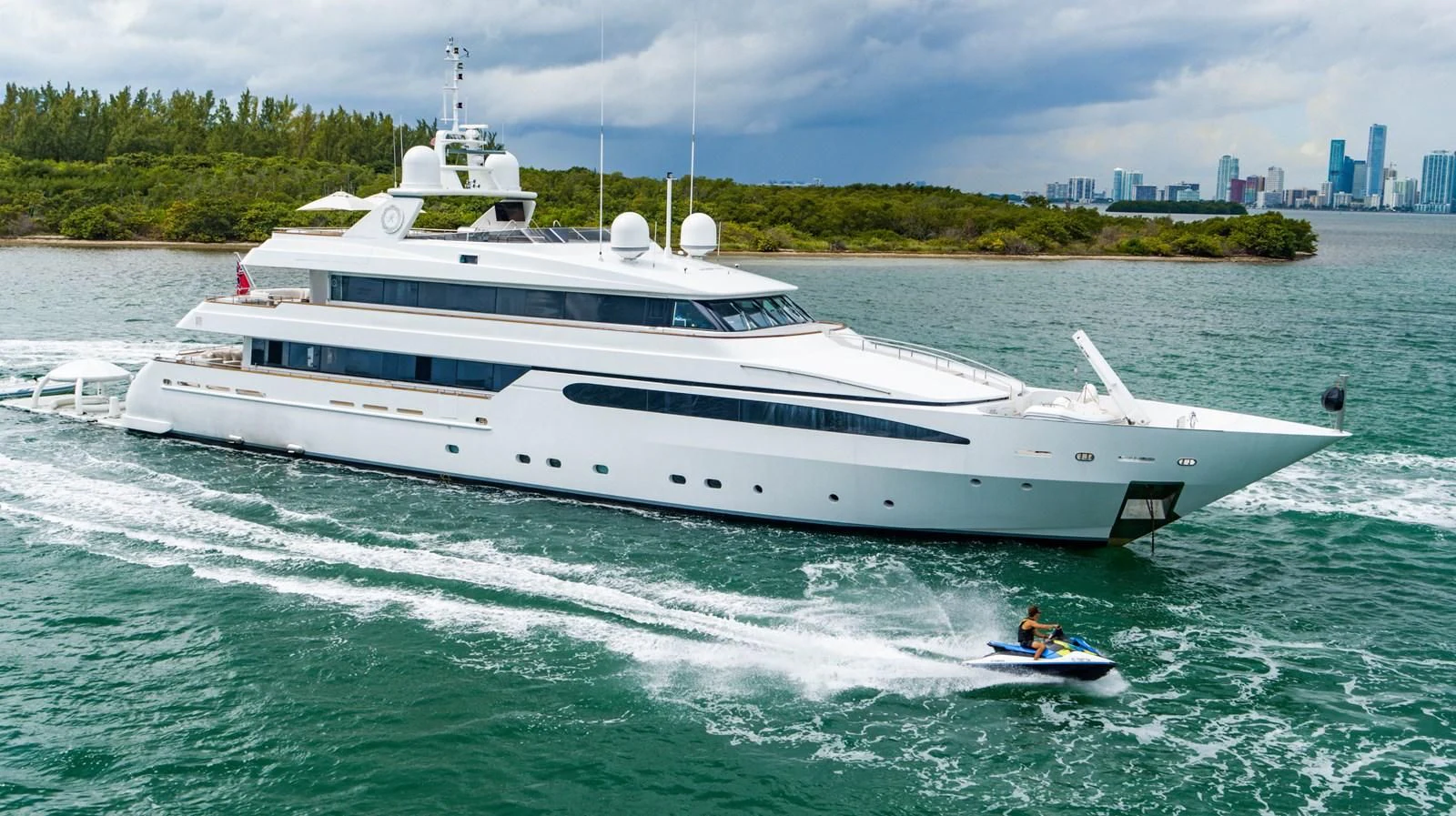 a large white yacht aboard ARTEMISEA Yacht for Sale