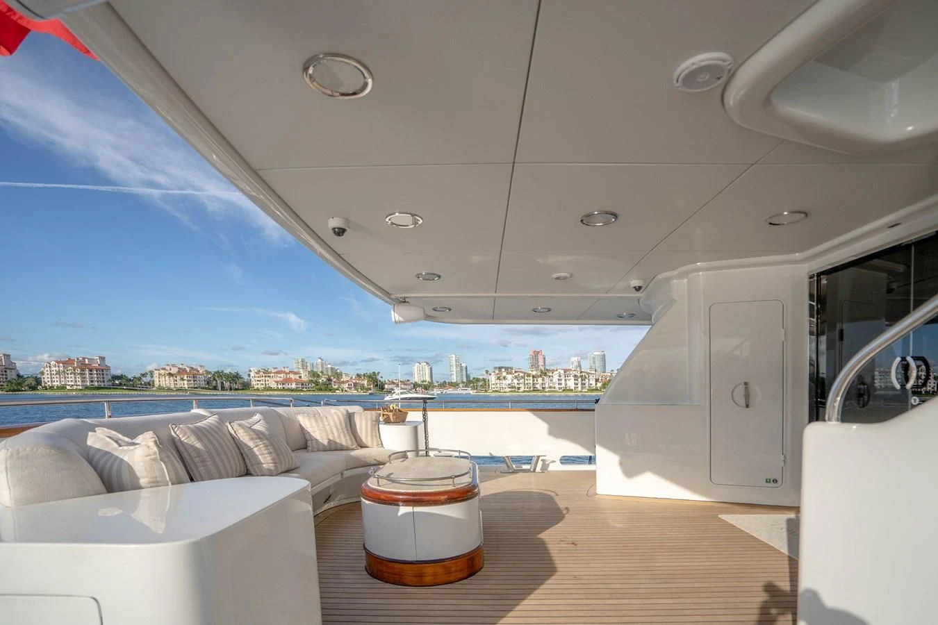 a view of a city from the cockpit of a plane aboard ARTEMISEA Yacht for Sale