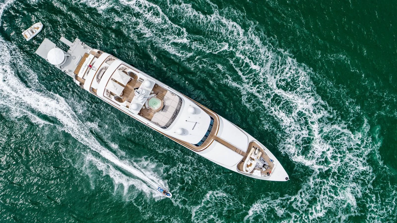 a high angle view of a boat aboard ARTEMISEA Yacht for Sale