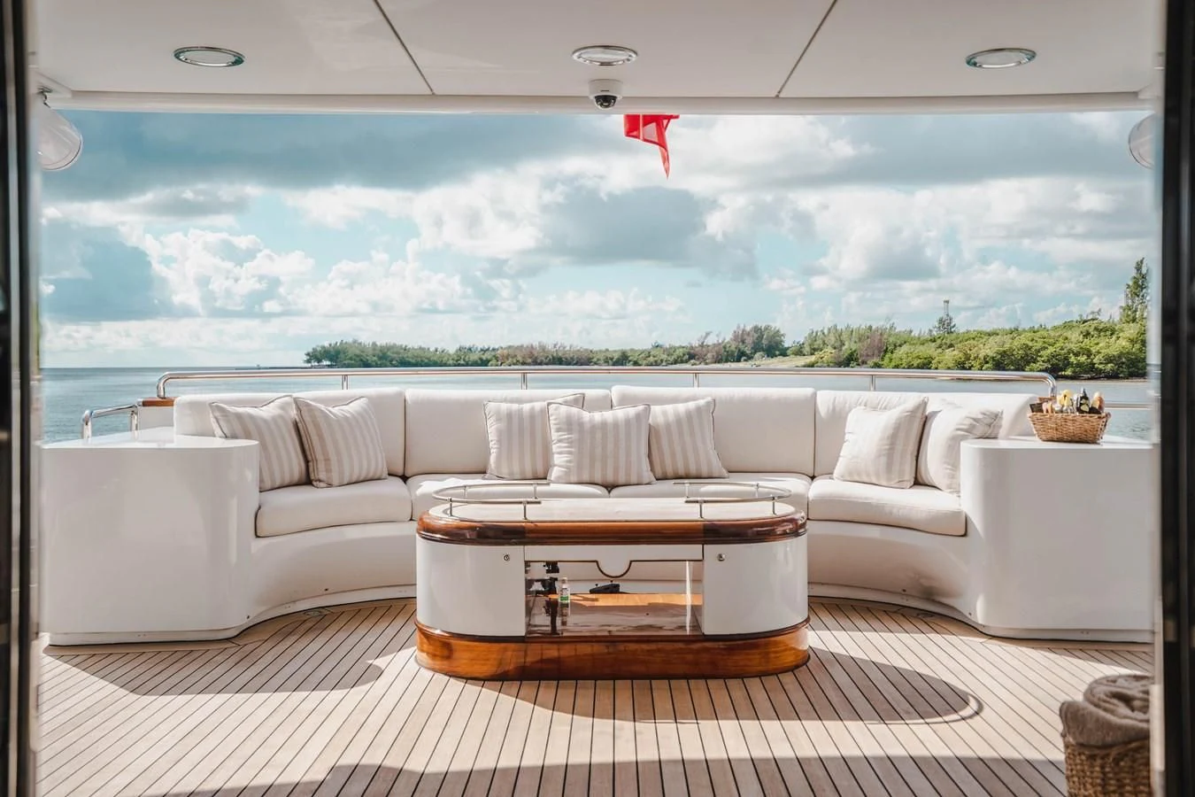 a living room with a large window aboard ARTEMISEA Yacht for Sale