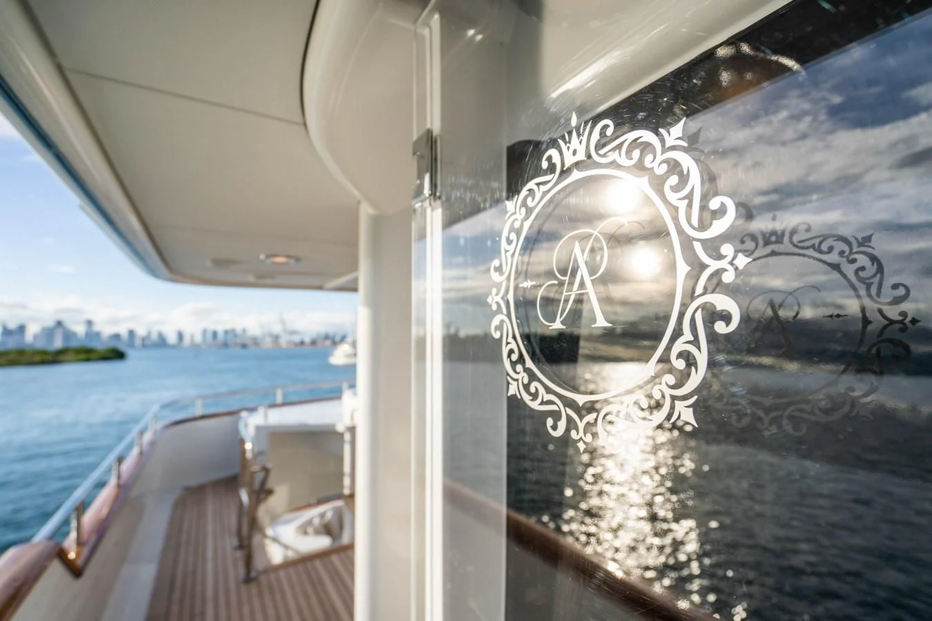 a boat with a drawing on it aboard ARTEMISEA Yacht for Sale