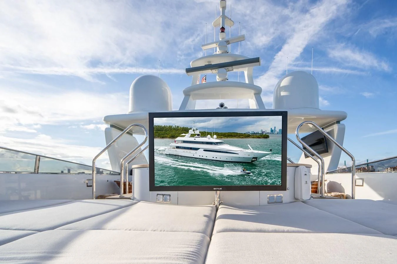 a computer screen on a platform aboard ARTEMISEA Yacht for Sale