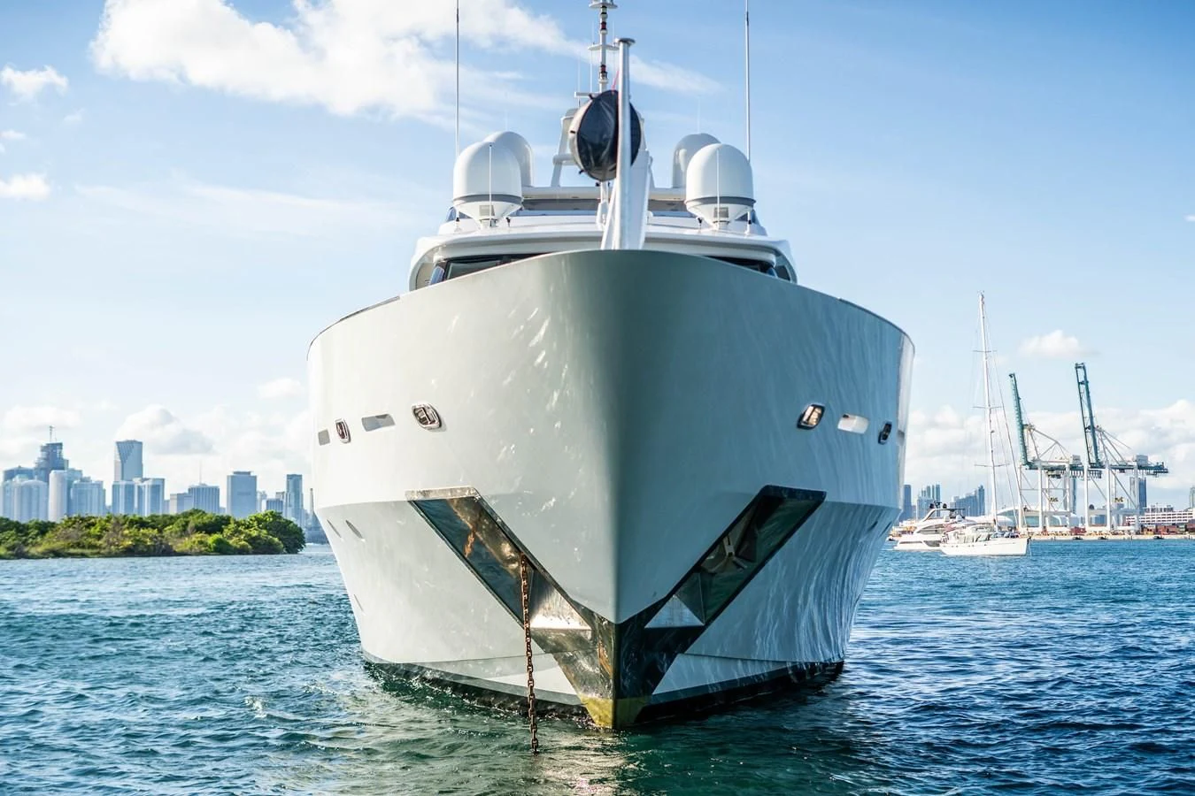 a large white boat in the water aboard ARTEMISEA Yacht for Sale