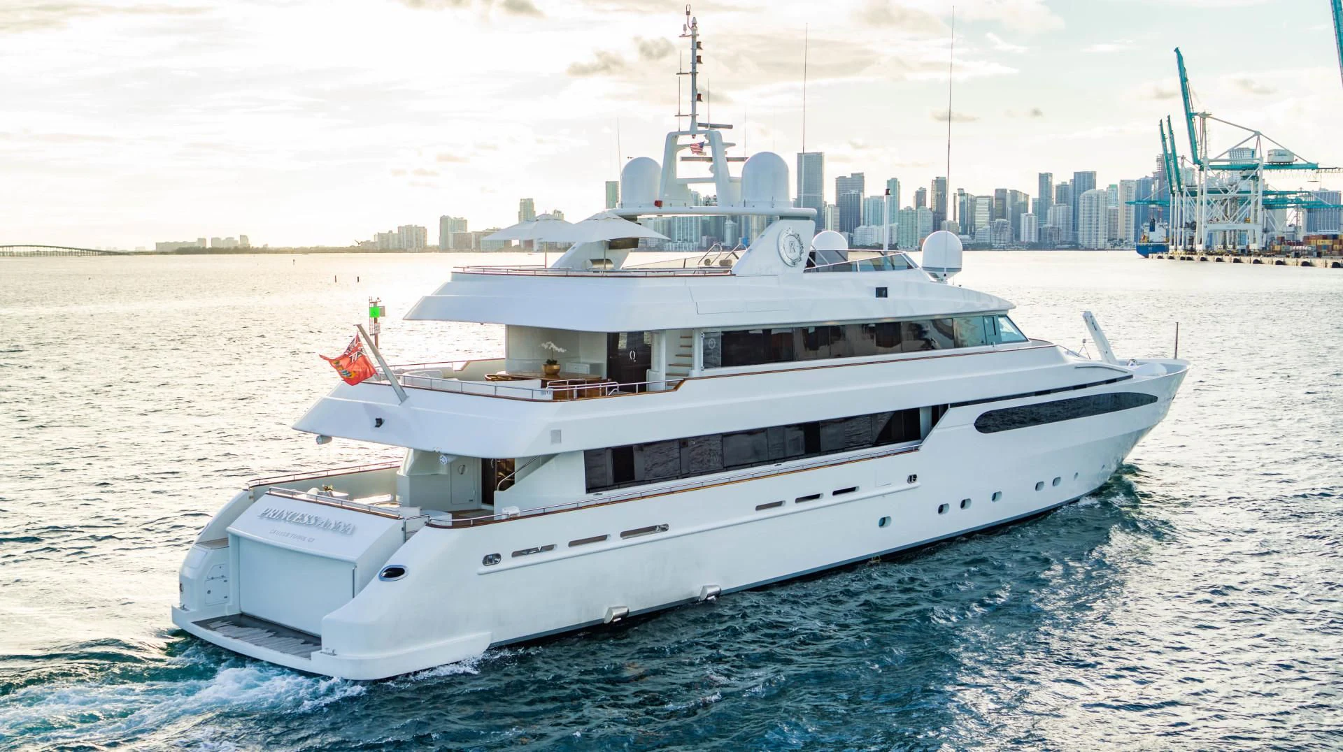 a white yacht in the water aboard ARTEMISEA Yacht for Sale