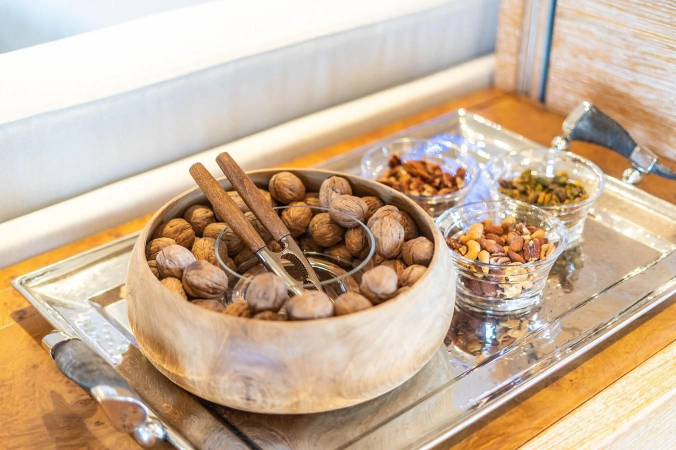 a tray of food aboard ARTEMISEA Yacht for Sale
