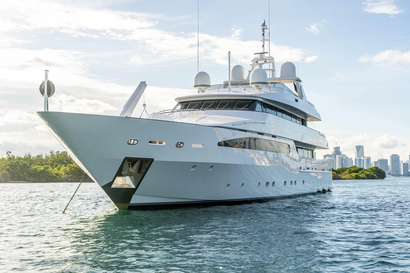 a large white yacht in the water aboard ARTEMISEA Yacht for Sale