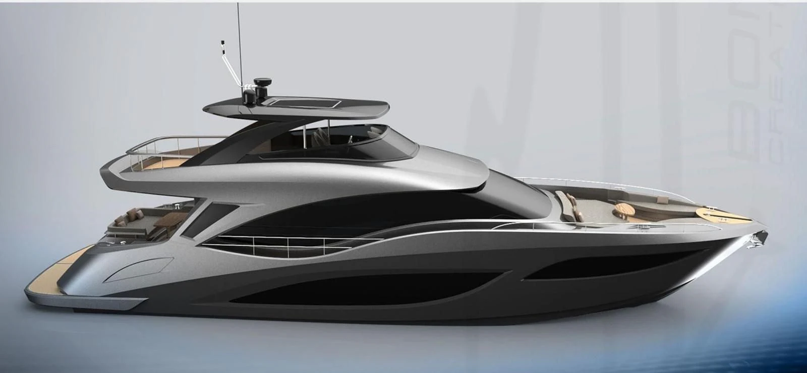 a white sports car aboard AQUITALIA 68 Yacht for Sale