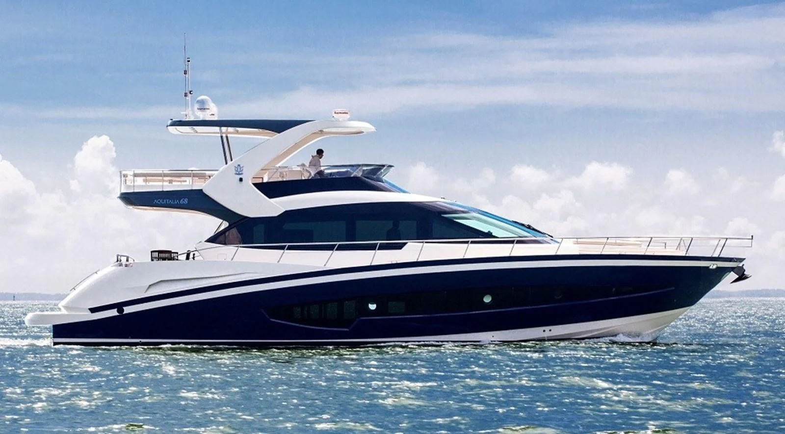 a boat in the water aboard AQUITALIA 68 Yacht for Sale