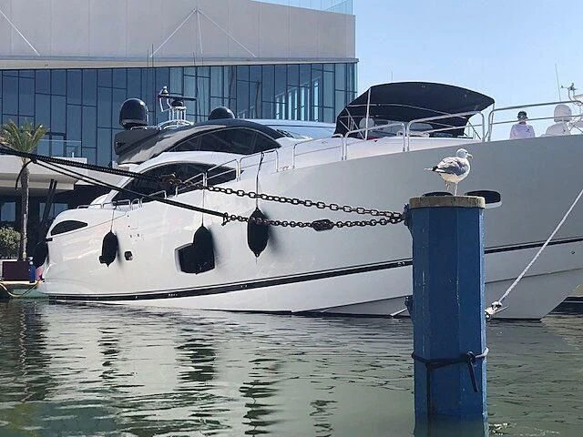 a boat docked at a pier aboard COPPER 3 Yacht for Sale