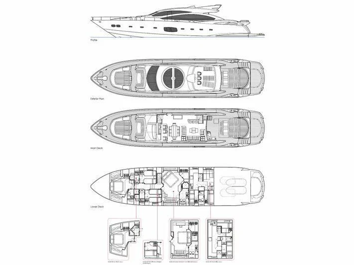 diagram, engineering drawing aboard COPPER 3 Yacht for Sale
