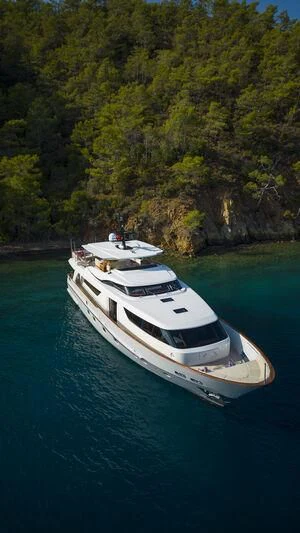 a boat on the water aboard AQUILA Q Yacht for Sale
