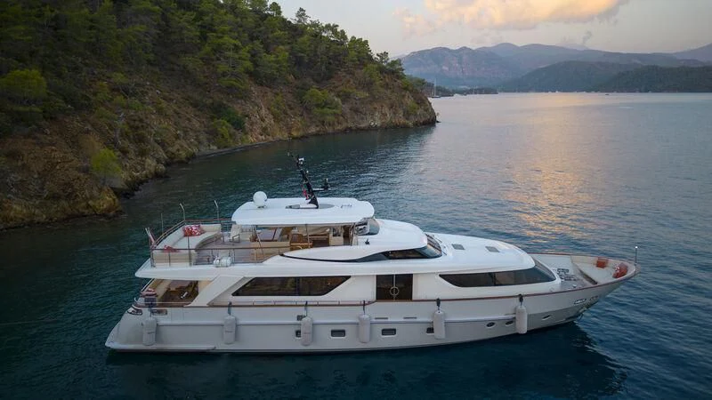 a boat on the water aboard AQUILA Q Yacht for Sale