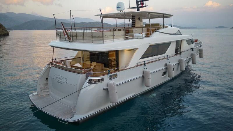 a boat in the water aboard AQUILA Q Yacht for Sale