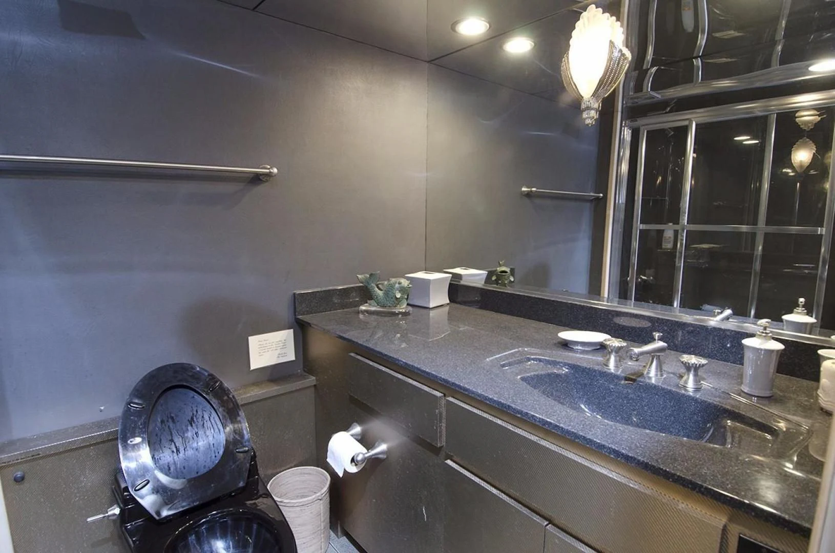 a kitchen with a large sink aboard GOLDEN TOUCH Yacht for Sale