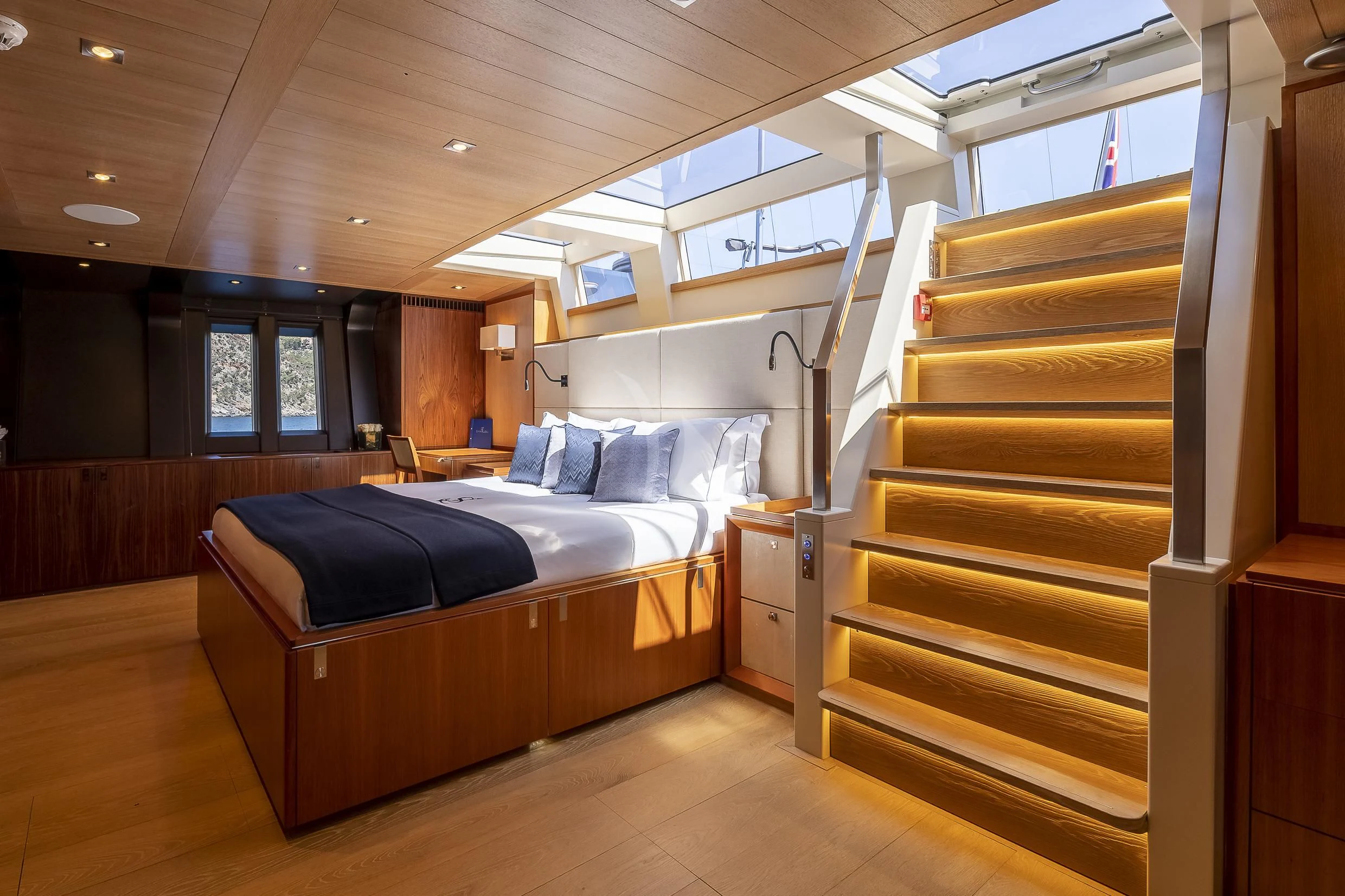 a bunk bed in a cabin aboard SHARLOU Yacht for Sale